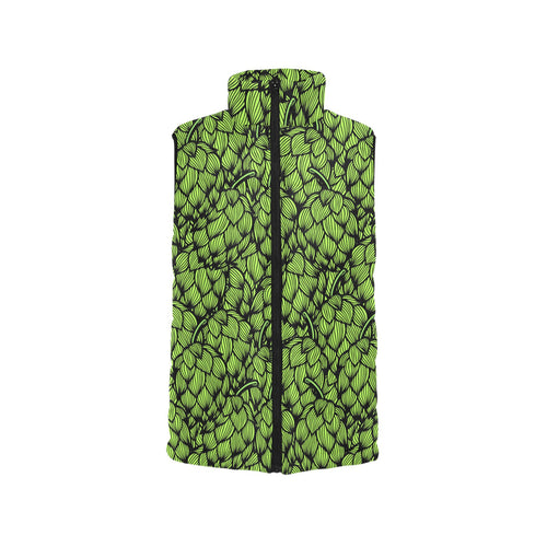 Green hop pattern Men's Padded Vest