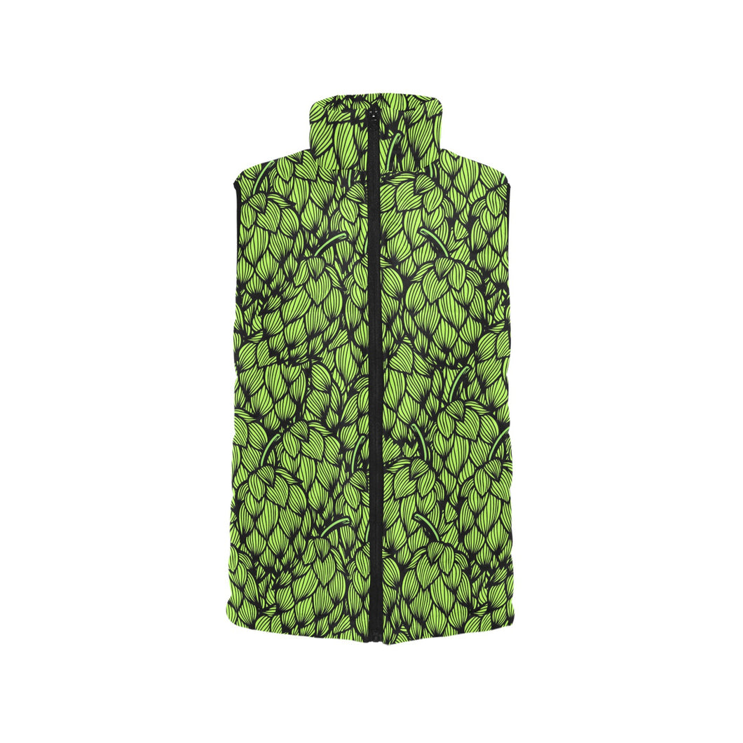 Green hop pattern Men's Padded Vest