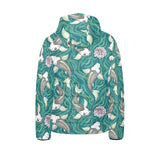 Koi Fish Carp Fish lotus pattern Kids' Boys' Girls' Padded Hooded Jacket