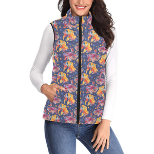 Goldfish Pattern Print Design 05 Women's Padded Vest