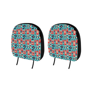 British Pattern Print Design 04 Car Headrest Cover