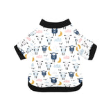 Cute sleeping sheep moon cloud pattern All Over Print Pet Dog Round Neck Fuzzy Shirt
