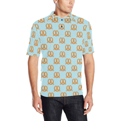 Pretzels Pattern Print Design 03 Men's All Over Print Polo Shirt
