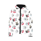 French bulldog cup paw pattern Kids' Boys' Girls' Padded Hooded Jacket