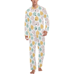 colorful onions white background Men's Long Pajama Set