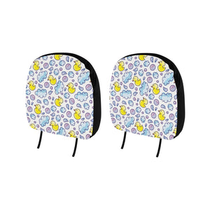 Duck Pattern Print Design 01 Car Headrest Cover