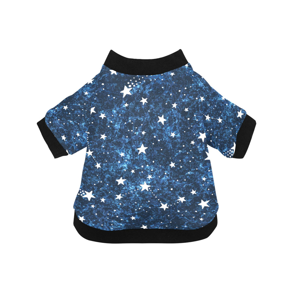 Night sky star pattern All Over Print Pet Dog Round Neck Fuzzy Shirt