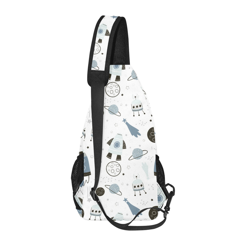 Hand drawn space elements space rocket star planet All Over Print Chest Bag