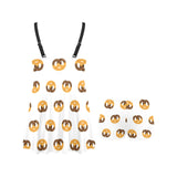 Pretzels Pattern Print Design 02 Chest Sexy Pleated Two Piece Swim Dress