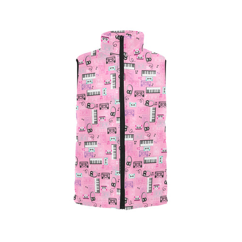 Piano Pattern Print Design 01 Men's Padded Vest