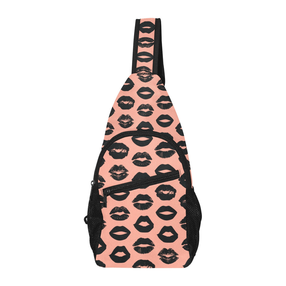 Lips Pattern Print Design 02 All Over Print Chest Bag