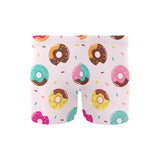 Donut pattern glaze pink background Men's Swimming Trunks