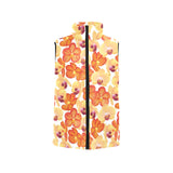 Orange yellow orchid flower pattern background Men's Padded Vest