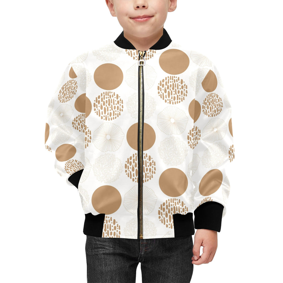 Gold Texture mushroom pattern Kids' Boys' Girls' Bomber Jacket