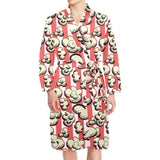 Popcorn Pattern Print Design 05 Men's Long Sleeve Belted Night Robe