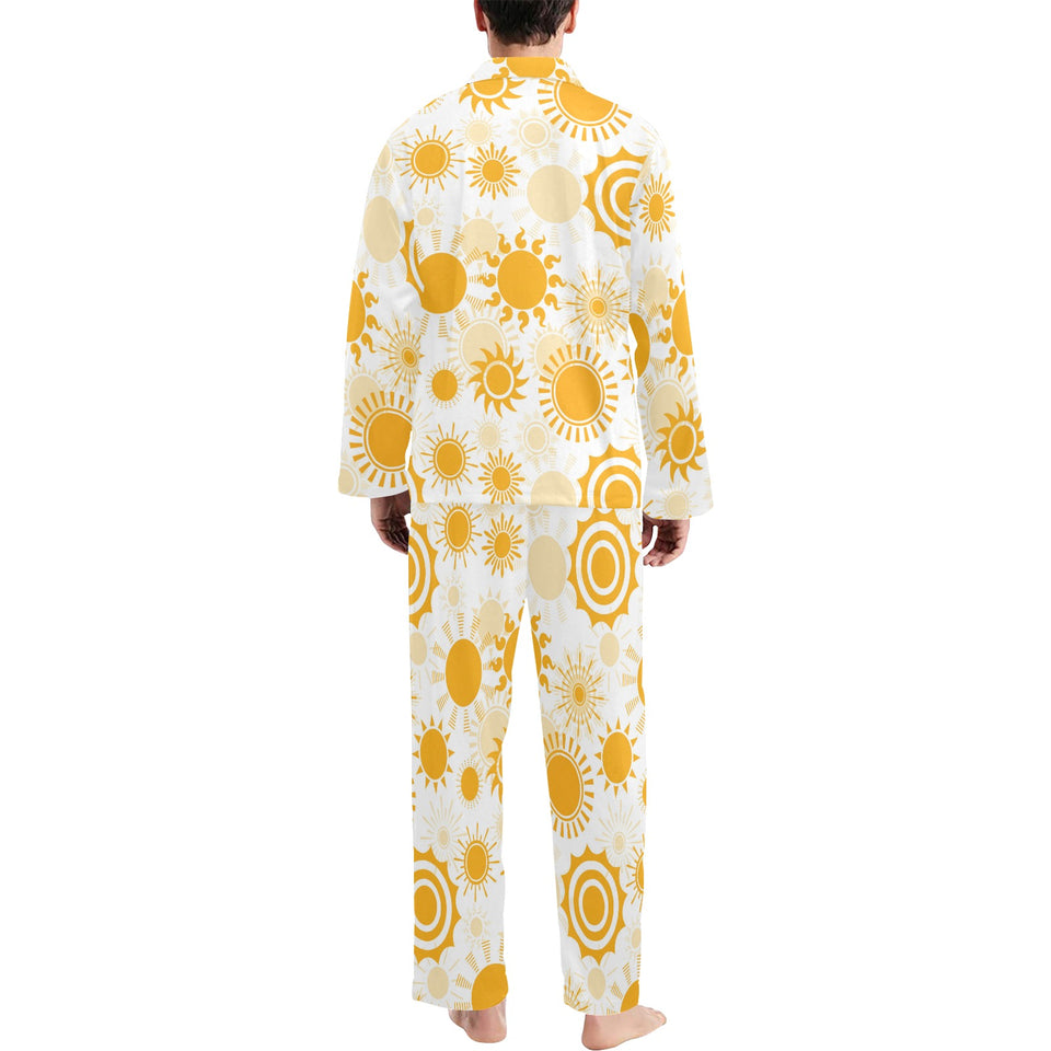 Sun design pattern Men's Long Pajama Set