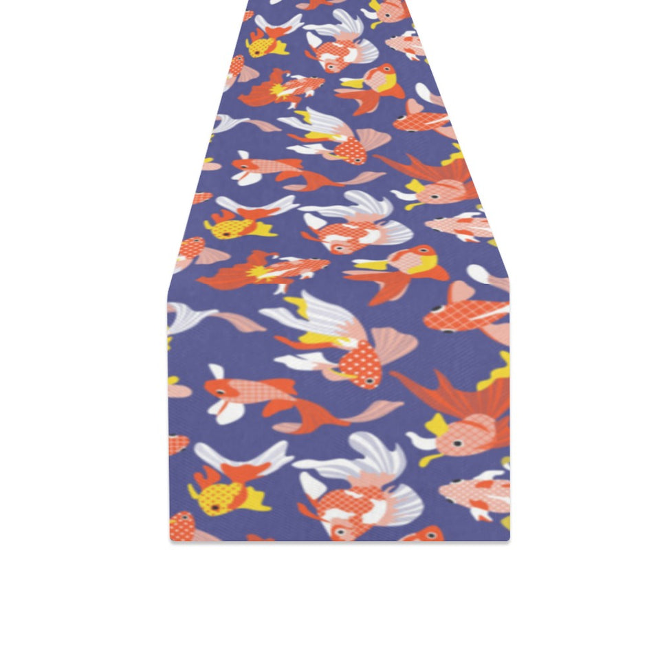 Goldfish Pattern Print Design 04 Table Runner