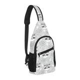 Cute raccoons leaves dot All Over Print Chest Bag