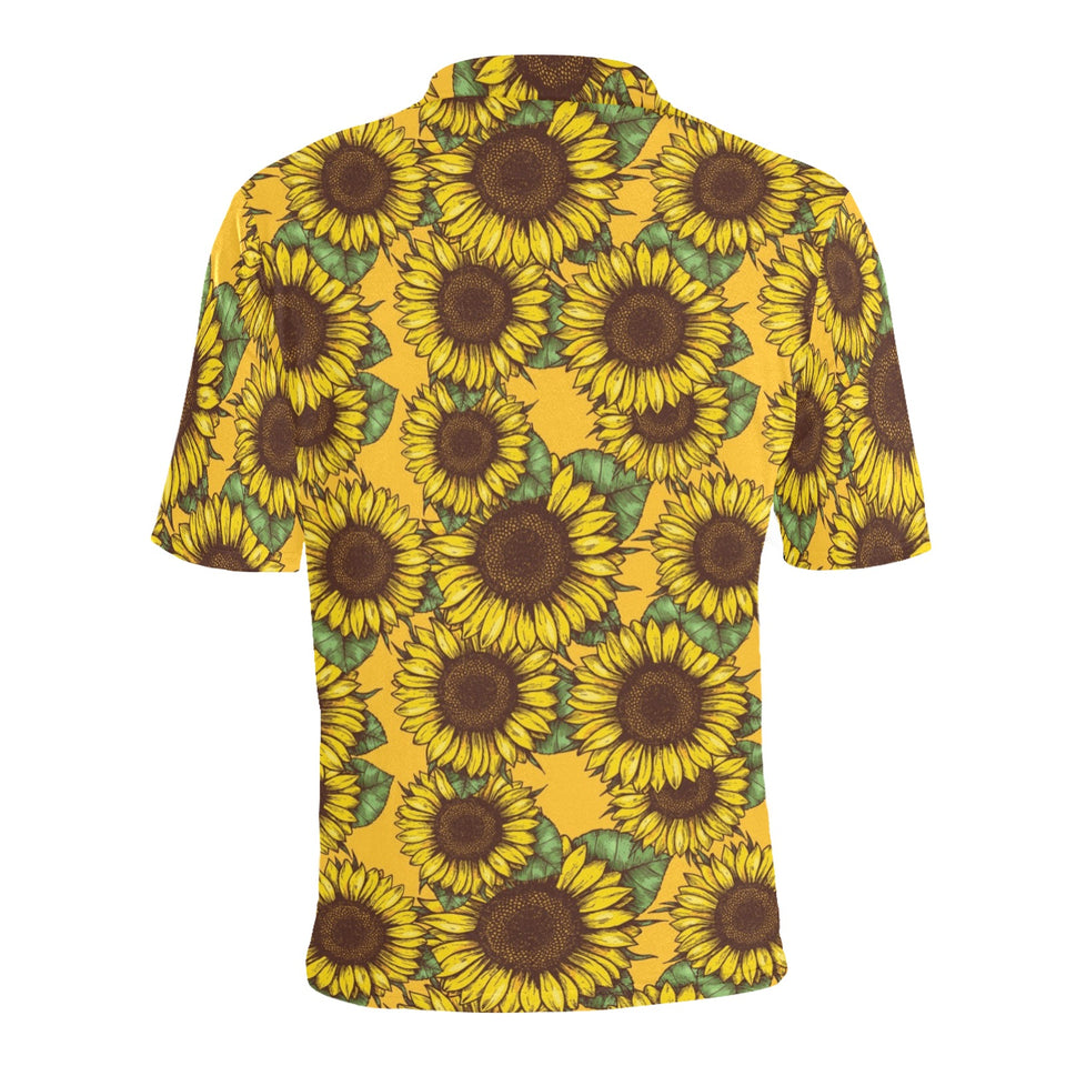 Sunflower pattern Men's All Over Print Polo Shirt