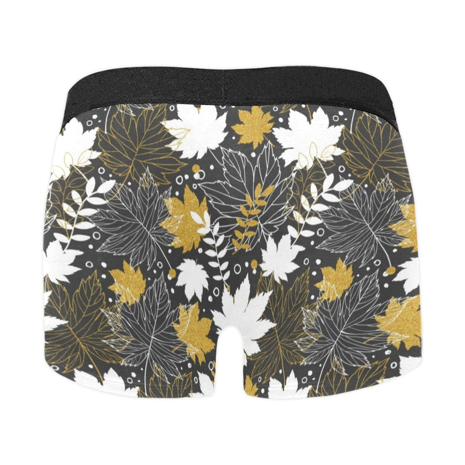 Beautiful gold autumn maple leaf pattern Men's All Over Print Boxer Briefs Men's Underwear