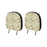 Mustache Beard Pattern Print Design 01 Car Headrest Cover