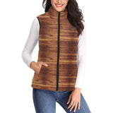 Wood Printed Pattern Print Design 04 Women's Padded Vest