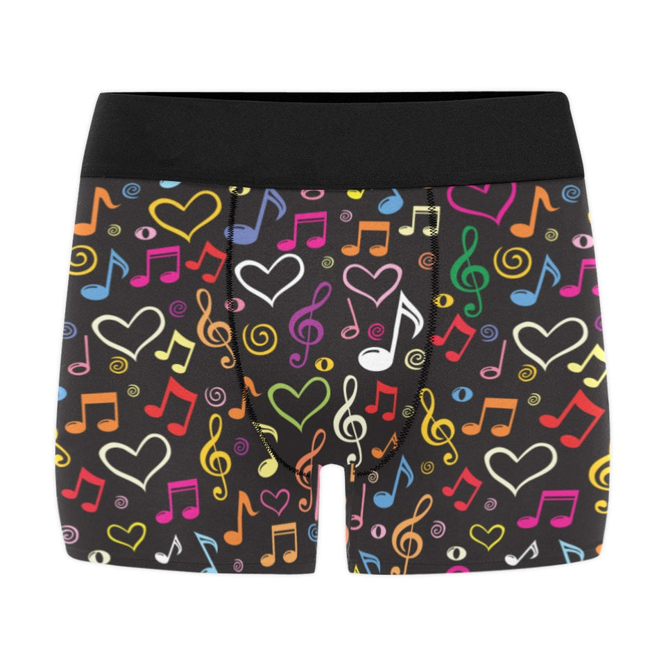 Music Notes Pattern Print Design 02 Men's All Over Print Boxer Briefs Men's Underwear