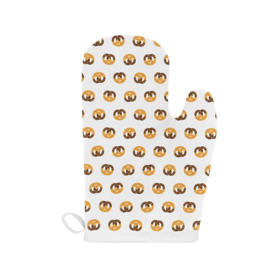 Pretzels Pattern Print Design 02 Heat Resistant Oven Mitts