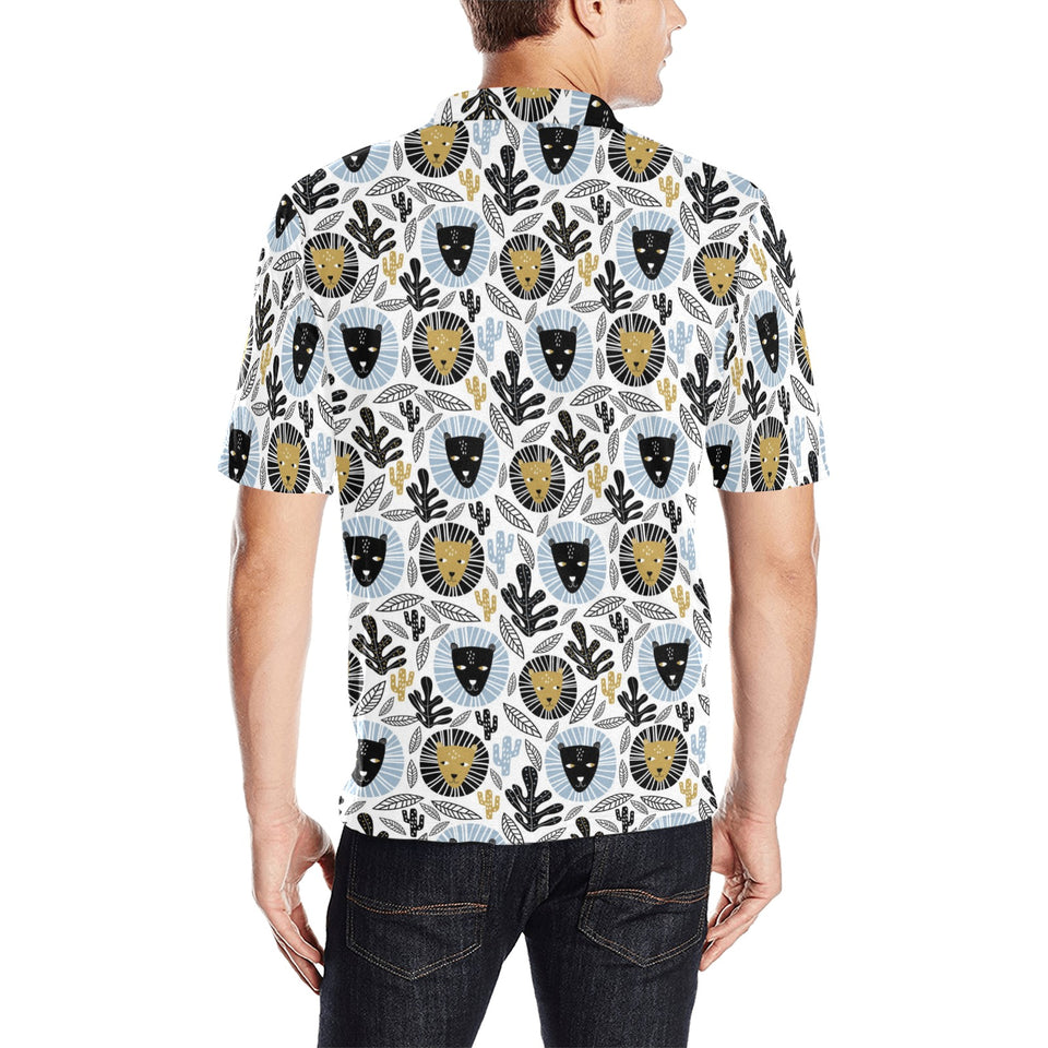 Lion Pattern Print Design 05 Men's All Over Print Polo Shirt