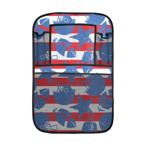 American football ball star stripes pattern Car Seat Back Organizer