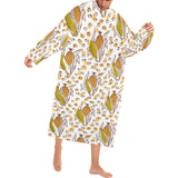 Corn Pattern Print Design 02 Blanket Robe with Sleeves