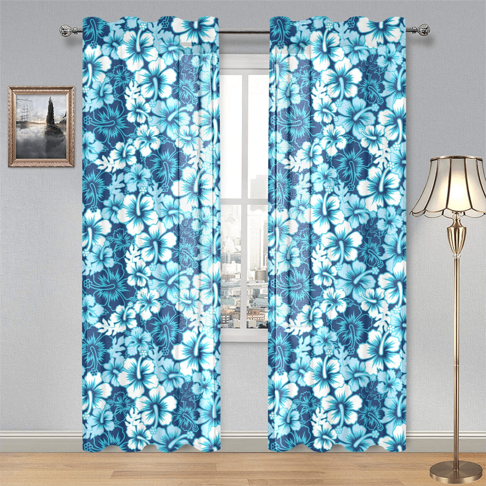 Hibiscus Pattern Print Design 03 Gauze Curtain