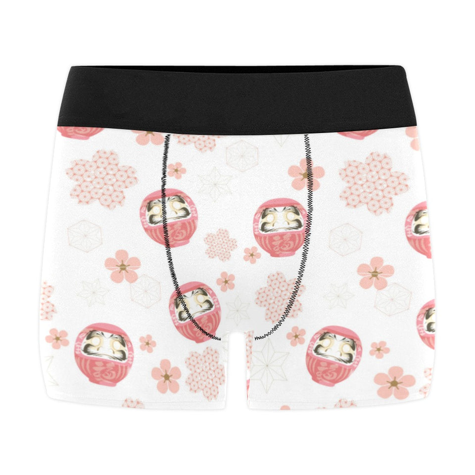 Daruma japanese wooden doll cherry blossom flower Men's All Over Print Boxer Briefs Men's Underwear