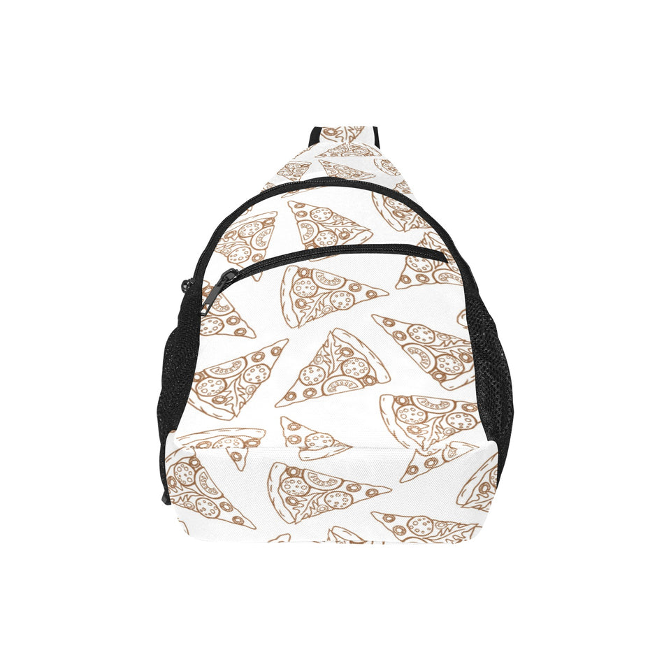 Hand drawn pizza pattern All Over Print Chest Bag