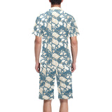 Sea turtle Polynesian Tribal design pattern Men's V-Neck Short Pajama Set