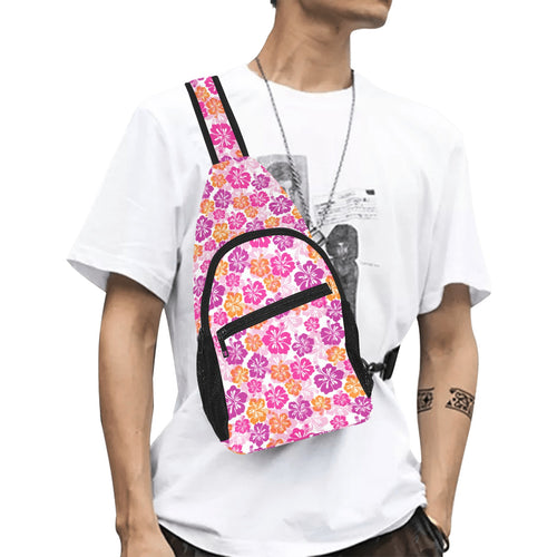 Hibiscus Pattern Print Design 01 All Over Print Chest Bag