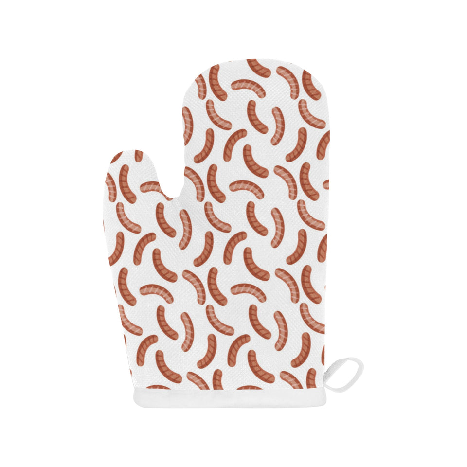 Sausage Pattern Print Design 04 Heat Resistant Oven Mitts