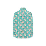 Pig Pattern Print Design 01 Women's Long Sleeve Polo Shirt