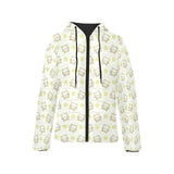 Cute cartoon frog baby pattern Women's Padded Hooded Jacket