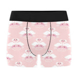 White swan and flower love pattern Men's All Over Print Boxer Briefs Men's Underwear