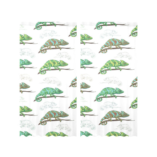 Chameleon lizard pattern Gauze Curtain