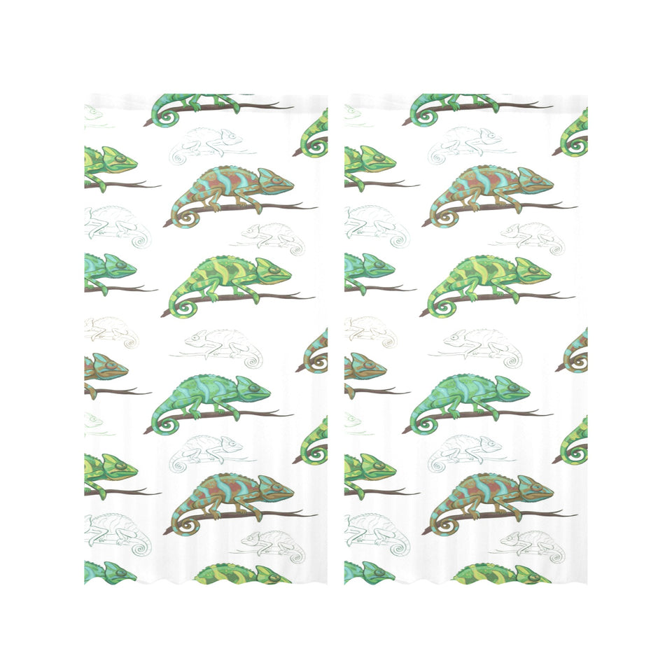 Chameleon lizard pattern Gauze Curtain