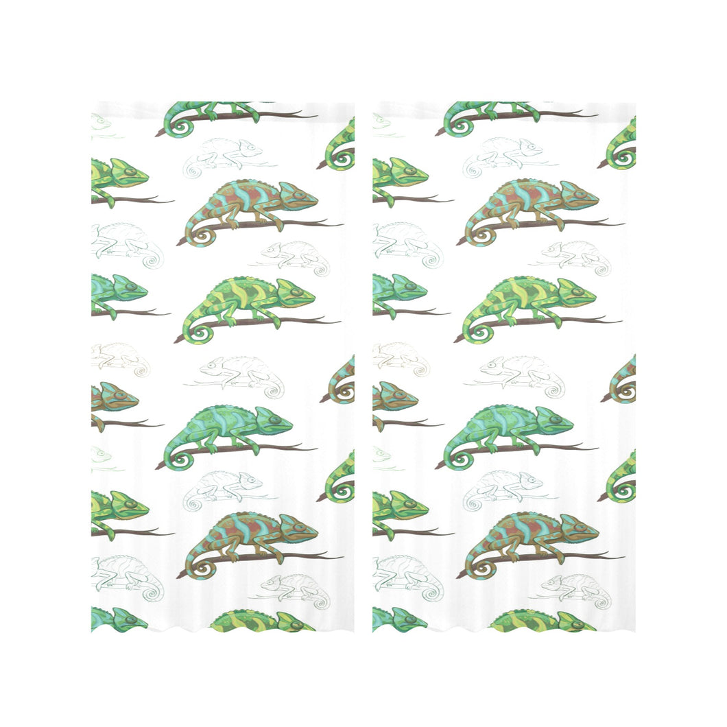 Chameleon lizard pattern Gauze Curtain