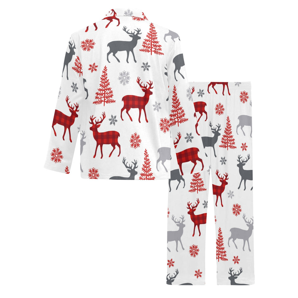 Deer tree snowflakes chrismas pattern Men's Long Pajama Set