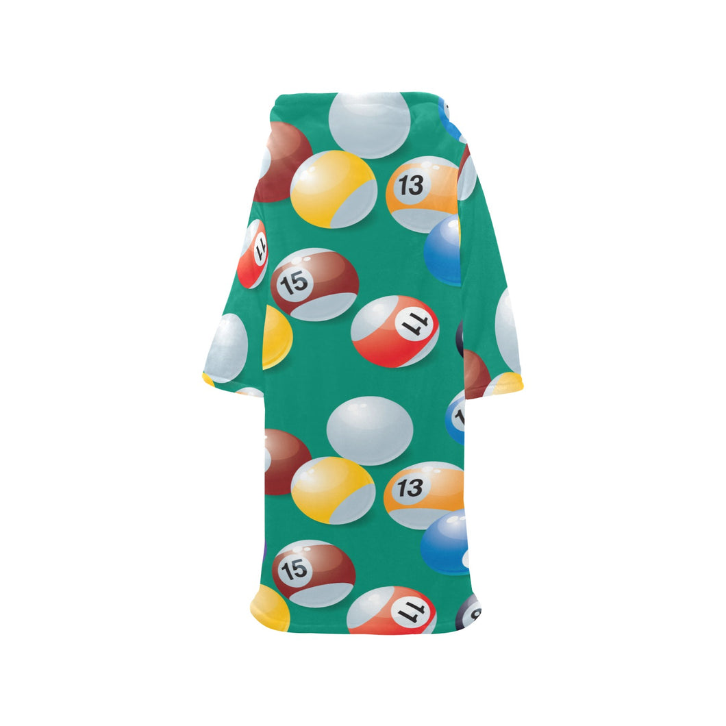 Billiard Ball Pattern Print Design 01 Blanket Robe with Sleeves