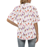 Giraffe Pattern Print Design 02 Women's All Over Print Hawaiian Shirt