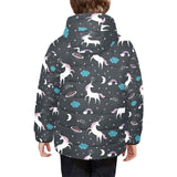 unicorn rainbows moon clound star pattern Kids' Boys' Girls' Padded Hooded Jacket