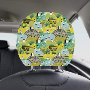 Hand drawn windmill pattern Car Headrest Cover