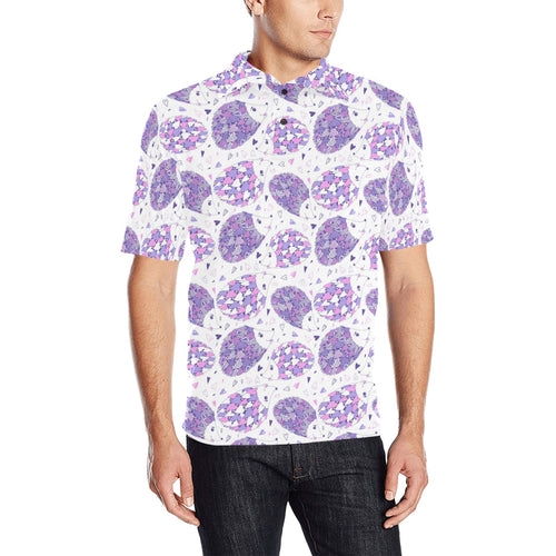 Hedgehog Pattern Print Design 05 Men's All Over Print Polo Shirt