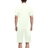 Cucumber pattern background Men's V-Neck Short Pajama Set